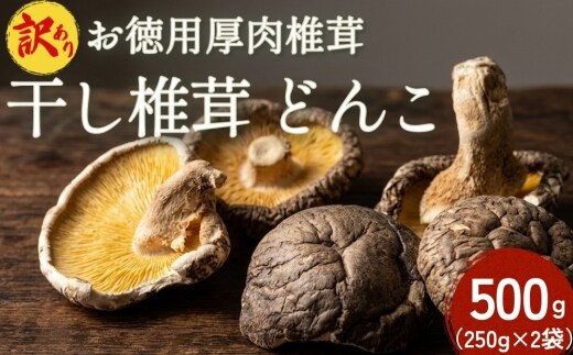 【訳あり】お徳用厚肉椎茸 500g （250g×2袋） 干し椎茸 どんこ