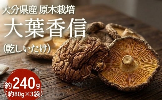 FOK13 大分県産原木栽培乾しいたけ 大葉香信 約240g（約80g×3袋）