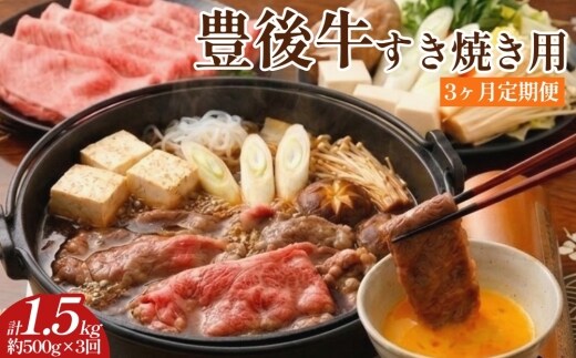 【3ヶ月定期便】 豊後牛 すき焼き用 約500g