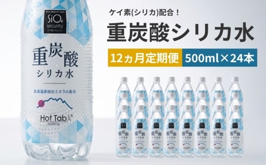 【12ヶ月定期便】「ケイ素 （シリカ）」配合！ 重炭酸シリカ水 500ml×24本入 計288本