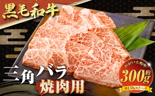 【黒毛和牛】 おおいた和牛/三角バラ 焼肉用 約150g×2P(計約300g)