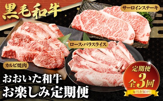 【3カ月定期便】毎月お届け!おおいた和牛お楽しみ3カ月間定期便 計約1.04kg
