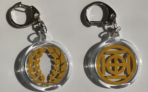 【岡城物語】 中川クルス ＆ 柏御紋 キーホルダー セット 特製しおり付き 手造り 押し花 竹田市