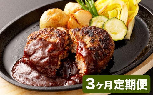 【3カ月定期便】【黒毛和牛】おおいた和牛ハンバーグ 計約1.02kg(約170g×6個)×3回 計約3.06kg