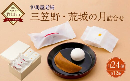 [竹田 但馬屋老舗] 三笠野・荒城の月 24個入 各12個 個包装 詰合せ 和菓子