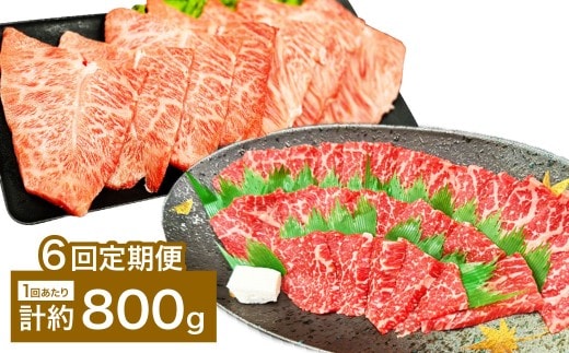 【6カ月定期便】 【赤身 VS ミスジ 食べ比べ!】 おおいた和牛 赤身焼肉 ・ ミスジ焼肉 約800g×6回 計約4.8kg