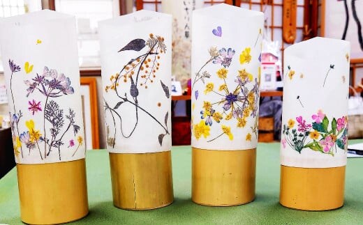 竹田市商店街で体験!【おし花工房いちりん草】のおし花で手づくり体験~花あかり(大)~(チケット1名様分)