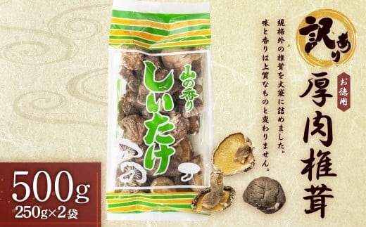 【訳あり】お徳用厚肉椎茸 500g (250g×2袋) 干し椎茸 どんこ