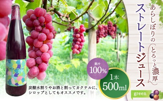 《green》あらしぼりのとろっと濃厚、ストレートジュース 果汁100% 1本(500ml)