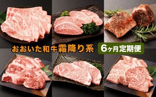 【6カ月定期便】毎月お届け! おおいた和牛を贅沢に味わい尽くす半年間定期便/霜降り系 計約2.14kg