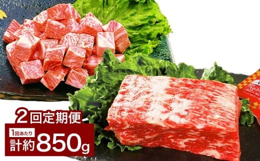 【2カ月定期便】 【人気 食べ比べ セット!】 おおいた和牛 サイコロステーキ ・ 1ポンドブロック 約850g×2回 計約1.7kg ステーキソース付
