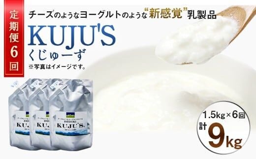 【定期便6回】毎月届く 『KUJU'S くじゅーず』 500g×3パック×6ヶ月 合計9kg 家庭用パックタイプ チーズ プレーン 無糖 乳製品 低脂肪 高カルシウム スキール