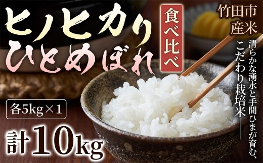 【 人気の2銘柄を食べ比べ！ 】 厳選国産米 2種セット 【 ヒノヒカリ × ひとめぼれ 】 （ 各5kg 計10kg ）