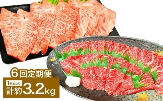 【6カ月定期便】 【赤身 VS ミスジ 食べ比べ!】 おおいた和牛 赤身焼肉 ・ ミスジ焼肉 約3.2kg×6回 計約19.2kg