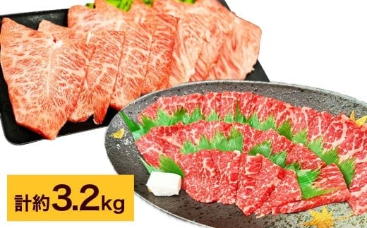 【赤身 VS ミスジ 食べ比べ!】 おおいた和牛 赤身焼肉 ・ ミスジ焼肉 各約1.6kg(約400g×4) 計約3.2kg