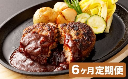 【6ヶ月定期便】【黒毛和牛】おおいた和牛ハンバーグ 計約1.02kg(約170g×6個)×6回 計約6.12kg