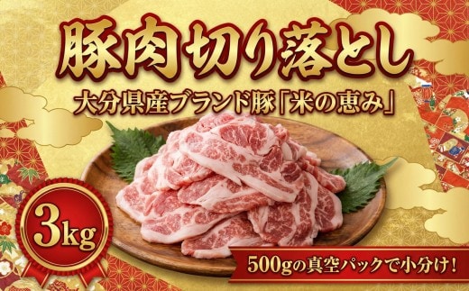 豚肉切り落とし 3kg（500g×6P）豚肉 肉 切り落とし 小分け 大分県産 135920bt4
