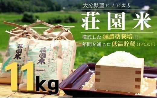 【玄米】米 11kg（11kg×1） 令和7年度産 荘園米 （精米後10kg） お米 精米 ヒノヒカリ ひのひかり お米 米 おこめ こめ コメ 玄米 ご飯 ごはん