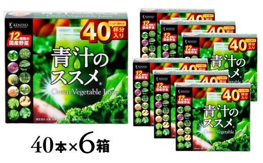 青汁のススメ 40本×6箱 国産 野菜 12種 青汁 飲料 スティック 個包装 青汁 あおじる 健康 健康食品 青汁 135964bt2