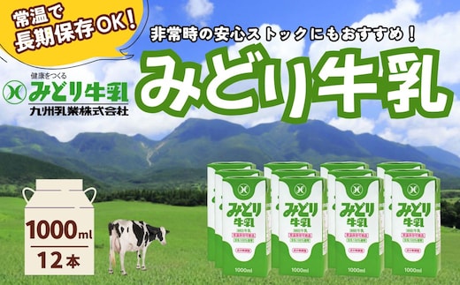 みどり牛乳 1000ml×12本 常温保存可能品 | 常温 牛乳 長期保存 ロングライフ商品 九州 大分県 豊後高田市 1l 1L 牛乳 ぎゅうにゅう ミルク LL 牛乳