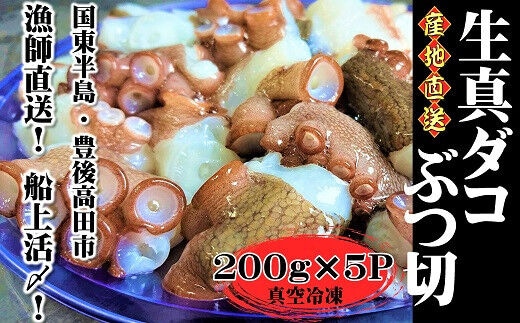 C4-30 船上活締め！！生真ダコ ぶつ切り（200g×5P）