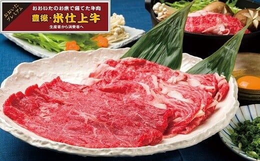 E-34 ロース もも肉 すき焼き セット （計600g） 豊後・米仕上牛 すき焼き肉 しゃぶしゃぶ 和牛 牛肉 国産 冷凍 すき焼き 和牛 九州