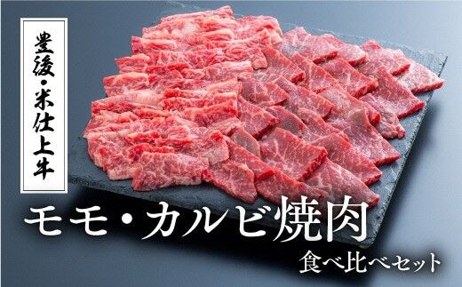 D-20 焼肉 食べ比べ （500g） 豊後・米仕上牛 焼き肉 モモ肉 カルビ 牛肉 バーベキュー 国産 牛肉 和牛 九州