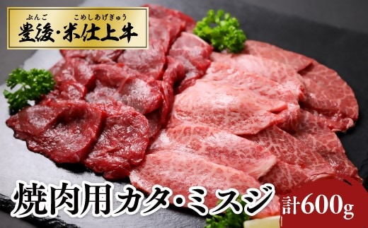 E-67 カタ ミスジ 焼肉 計600g 豊後・米仕上牛 焼き肉 バーベキュー 国産 和牛 九州産 牛肉 アウトドア 国産牛