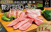 【年内発送】【スピード発送】  焼き肉 セット （合計1.6kg）  豚バラ肉 鶏肉 黒毛和牛 おおいた和牛 国産 九州 焼肉 バーベキュー 豚バラ 焼肉 アウトドア キャンプ G-14
