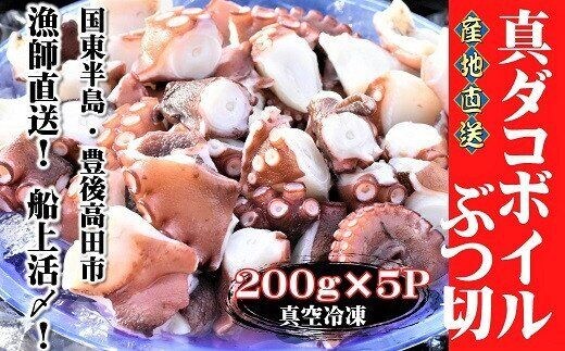C4-13 船上活締め！！真ダコボイルぶつ切り（200g×5P）