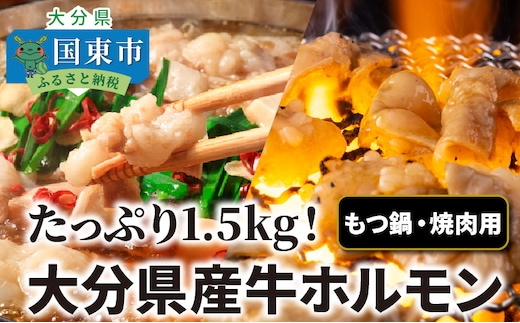 たっぷり1.5kg！大分県産牛ホルモン/ もつ鍋 / 焼肉用_1454R
