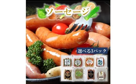 好きな味が選べる！大分県産ソーセージ8種類から3パック_2236R