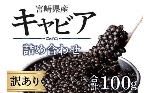 【訳あり】宮崎県産キャビア 詰め合わせ 合計100g_M017-049