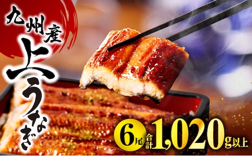 九州産うなぎ蒲焼6尾(計1,020g＆さんしょう、たれ付き)_M040-013_01
