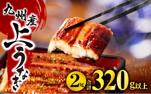 九州産うなぎ蒲焼2尾(計320g＆さんしょう、たれ付き)_M040-015