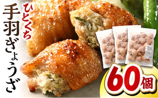 ひとくち 手羽 ぎょうざ 計60個 20個入×3パック_M025-005-02