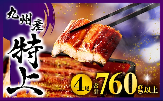 九州産うなぎ蒲焼4尾 計760g_M040-011