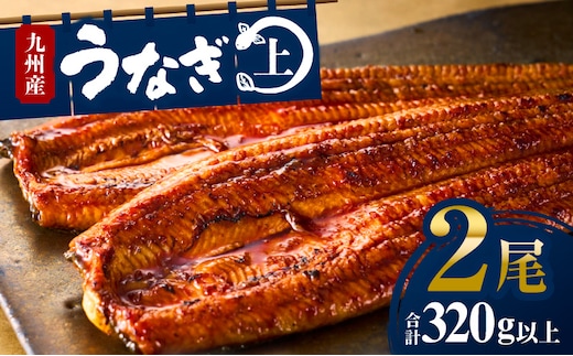 九州産うなぎ蒲焼2尾(計320g＆さんしょう、たれ付き)_M040-015