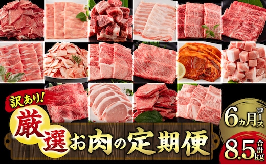 【訳あり】<定期便>宮崎県産黒毛和牛・宮崎県産豚肉 6か月コース_M132-T046