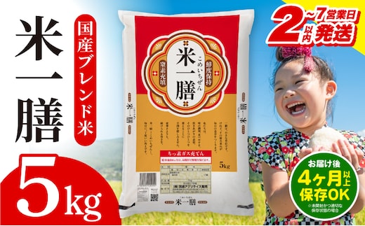 【2～7営業日以内に発送予定】国産ブレンド米 「米一膳」5kg_M181-006-01-7E