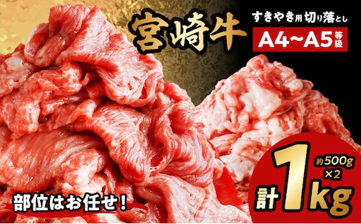 宮崎牛切り落としすき焼き用 計1kg（約500g×2）_M155-008_03