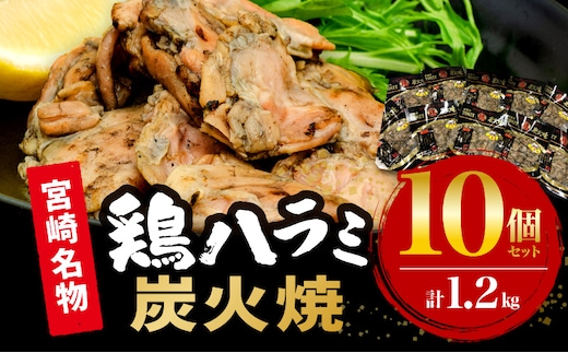 鶏ハラミ炭火焼10個セット(120g/10個)_M156-002