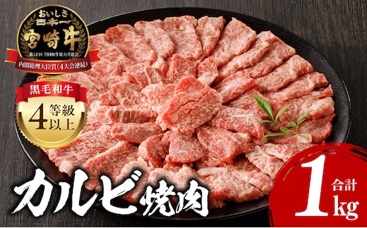 宮崎牛 カルビ焼肉 500g×2 合計1kg_M243-010
