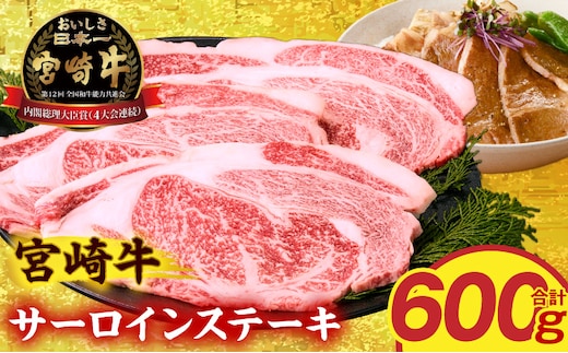 宮崎牛サーロインステーキ3枚 合計600g_M389-007-02