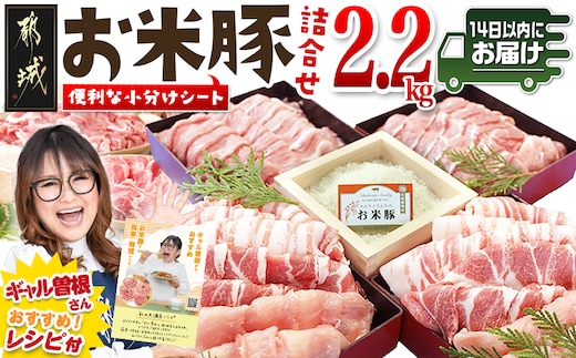 お米豚2.2kgセット≪みやこんじょ快速便≫_14-3101-R