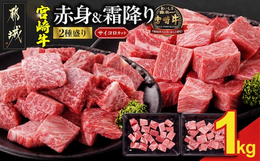 宮崎牛サイコロステーキ2種セット500g×2パック_19-N2-004-1000