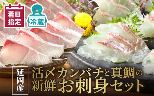 延岡産活〆カンパチと真鯛の新鮮お刺身セット N019-YB435