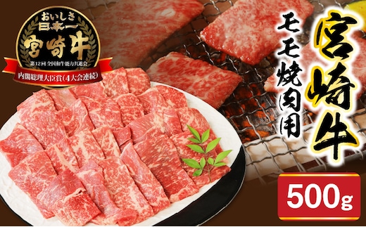 宮崎牛モモ焼肉用500g N0147-YA771