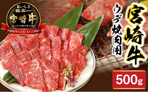 宮崎牛ウデ焼肉用500g N0147-YA772