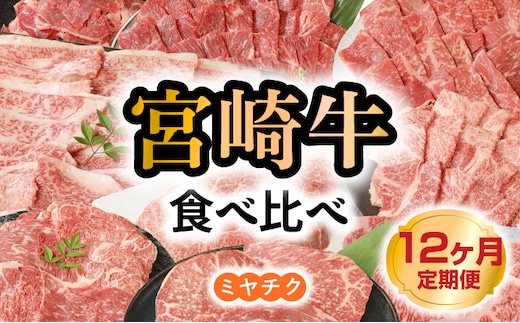 【12ヶ月定期便】宮崎牛食べ比べ N0147-YH068